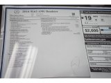 2016 Mercedes-Benz SL 63 AMG Roadster Window Sticker