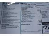 2016 Audi A4 2.0T Premium Plus Window Sticker