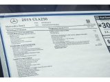 2015 Mercedes-Benz CLA 250 Window Sticker