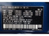 2016 HR-V Color Code for Deep Ocean Pearl - Color Code: B594P