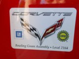 2016 Chevrolet Corvette Stingray Coupe Info Tag