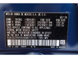 2016 HR-V Color Code for Deep Ocean Pearl - Color Code: B594P
