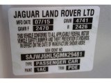 2016 F-TYPE Color Code for Rhodium Silver Metallic - Color Code: 1AC