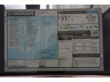 2016 Honda Accord EX-L Sedan Window Sticker