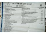2016 Mercedes-Benz GLE 450 AMG 4Matic Coupe Window Sticker