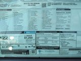 2016 Cadillac XTS Premium Sedan Window Sticker