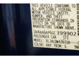 2016 Maxima Color Code for Deep Blue Pearl - Color Code: RAY