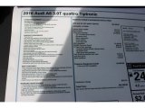 2016 Audi A6 3.0 TFSI Premium Plus quattro Window Sticker