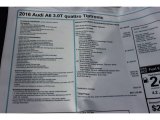 2016 Audi A6 3.0 TFSI Prestige quattro Window Sticker