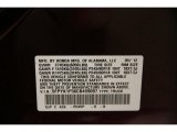 2012 Ridgeline Color Code for Dark Cherry Pearl II - Color Code: R549P