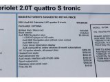 2016 Audi A3 2.0 Premium quattro Cabriolet Window Sticker