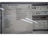 2016 Mercedes-Benz C 300 Sedan Window Sticker