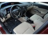 2015 Honda Civic LX Sedan Beige Interior