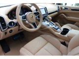 2016 Porsche Cayenne S E-Hybrid Black/Luxor Beige Interior