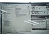 2016 Mercedes-Benz C 300 Sedan Window Sticker