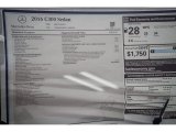2016 Mercedes-Benz C 300 Sedan Window Sticker