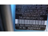 2013 Range Rover Evoque Color Code for Mauritius Blue Metallic - Color Code: 864