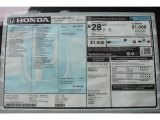2016 Honda HR-V LX Window Sticker