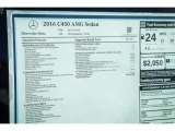 2016 Mercedes-Benz C 450 AMG Sedan Window Sticker