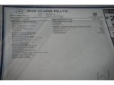 2016 Mercedes-Benz CLA 250 4Matic Window Sticker