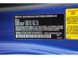 2015 2 Series Color Code for Estoril Blue Metallic - Color Code: B45