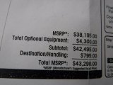 2014 Mitsubishi Lancer Evolution MR Window Sticker
