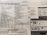 2013 Audi S8 4.0 TFSI quattro Sedan Window Sticker