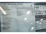 2016 Mercedes-Benz GLE 400 4Matic Window Sticker