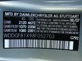 2008 C Color Code for Palladium Silver Metallic - Color Code: 792