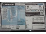 2016 Honda Accord EX-L V6 Coupe Window Sticker