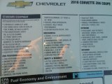 2016 Chevrolet Corvette Z06 Coupe Window Sticker