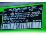 2016 G Color Code for Alien Green Edition - Color Code: C166