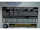 2016 AMG GT S Color Code for designo Diamond White Metallic - Color Code: 799