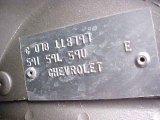 1982 Chevrolet Corvette Collector Edition Hatchback Info Tag