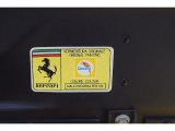 1995 F355 Color Code for Giallo Modena (Yellow) - Color Code: 102