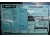 2016 Honda Civic LX-P Coupe Window Sticker