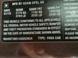 2016 Buick Cascada Premium Convertible Info Tag