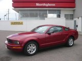2008 Dark Candy Apple Red Ford Mustang V6 Deluxe Coupe #11254643