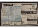 2016 Honda CR-Z LX Window Sticker