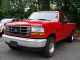 1996 Bright Red Ford F150 XL Regular Cab 4x4 #11265403