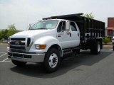 2008 Oxford White Ford F750 Super Duty XLT Chassis Crew Cab Dump Truck #11256282