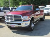 2011 Deep Cherry Red Crystal Pearl Dodge Ram 3500 HD Laramie Longhorn Mega Cab 4x4 Dually #113847385