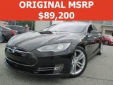 2015 Solid Black Tesla Model S  #114176138