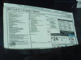 2017 Audi A7 3.0 TFSI Premium Plus quattro Window Sticker