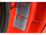 2015 Ferrari California T Info Tag
