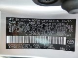 2017 Prius v Color Code for Classic Silver Metallic - Color Code: 1F7