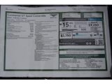 2014 Bentley Continental GTC Speed Window Sticker