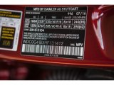 2017 GLC Color Code for designo Cardinal Red Metallic - Color Code: 996