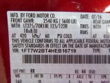 2017 F250 Super Duty Color Code for Ruby Red - Color Code: RR