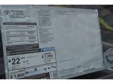 2017 Toyota Sienna L Window Sticker